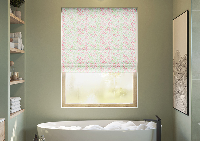 Fitzrovia Print, Pink Pop - Twist&Fit Roman Blind - Image 3